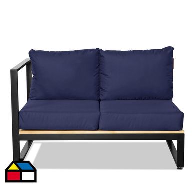 Sof terraza 2 cuerpos izquierdo arrayn nogal azul