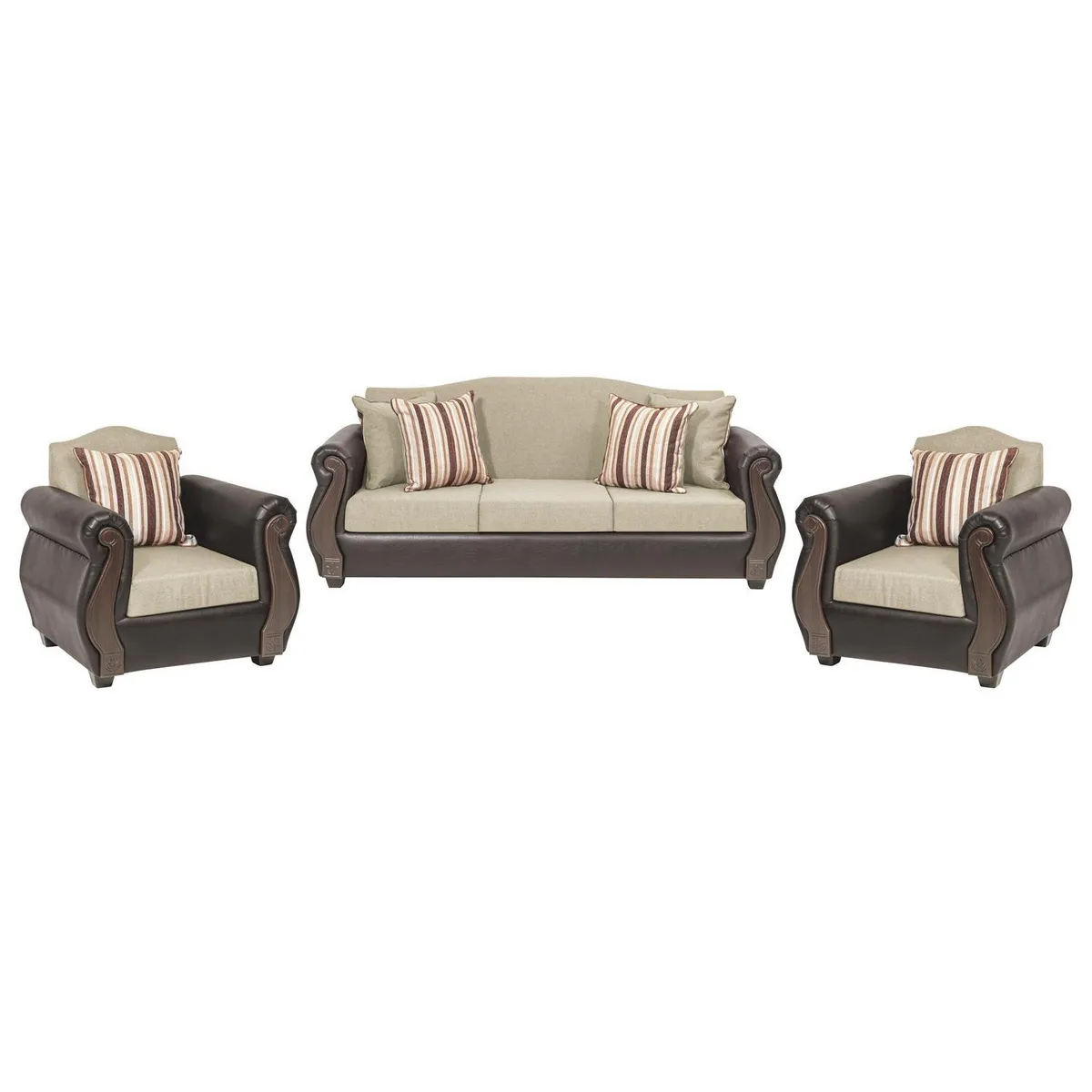 INTERMUEBLES - Living 5 cuerpos New Bugambilia 210x93x83 cm Beige