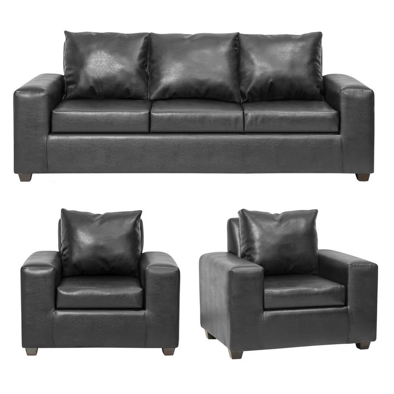 INNOVAMUEBLES - Living 3 cuerpos Kahlo 225x86x80 cm Negro