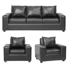 INNOVAMUEBLES - Living 3 cuerpos Kahlo 225x86x80 cm Negro
