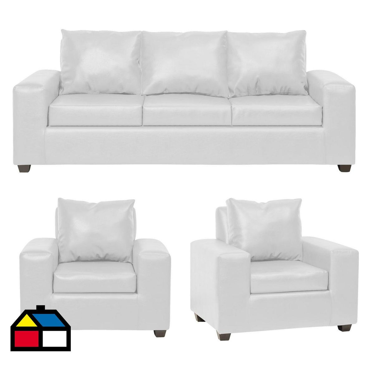 INTERMUEBLES - Living 5 cuerpos Kahlo 225x86x80 cm Blanco