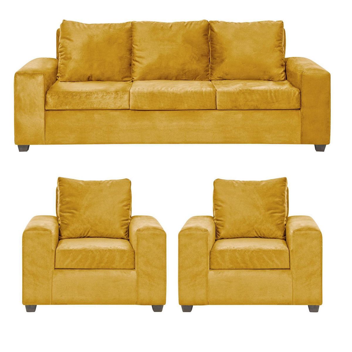 INTERMUEBLES - Living 5 cuerpos Kahlo 225x86x80 cm Mostaza