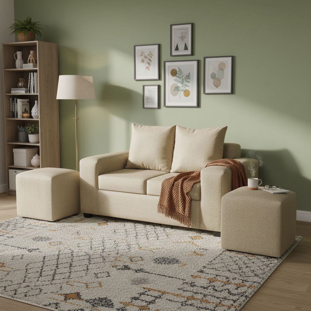 INTERMUEBLES - Living 4 cuerpos Kahlo 167x86x80 cm Beige