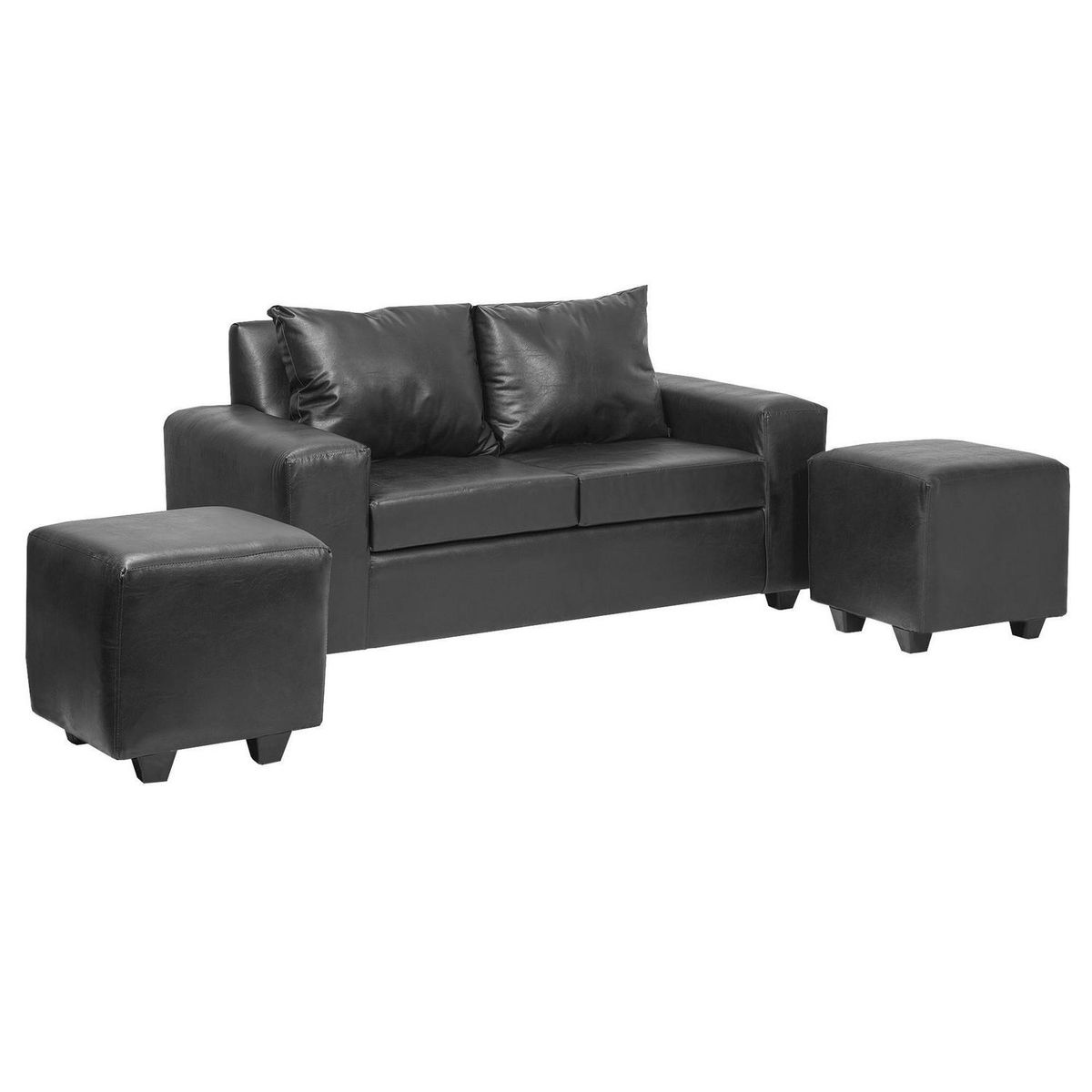 INTERMUEBLES - Living 4 cuerpos Kahlo 167x86x80 cm Negro