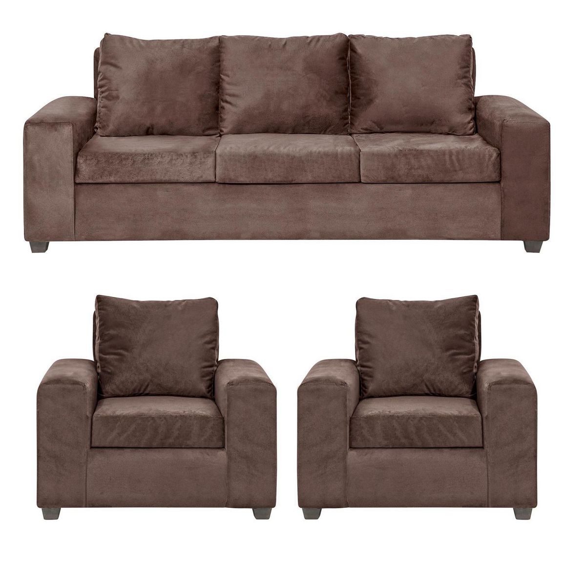 INNOVAMUEBLES - Living 3 cuerpos Kahlo 225x86x80 cm Chocolate