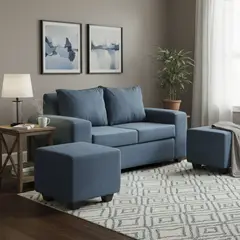 INTERMUEBLES - Living 4 cuerpos Kahlo 167x86x80 cm Azul