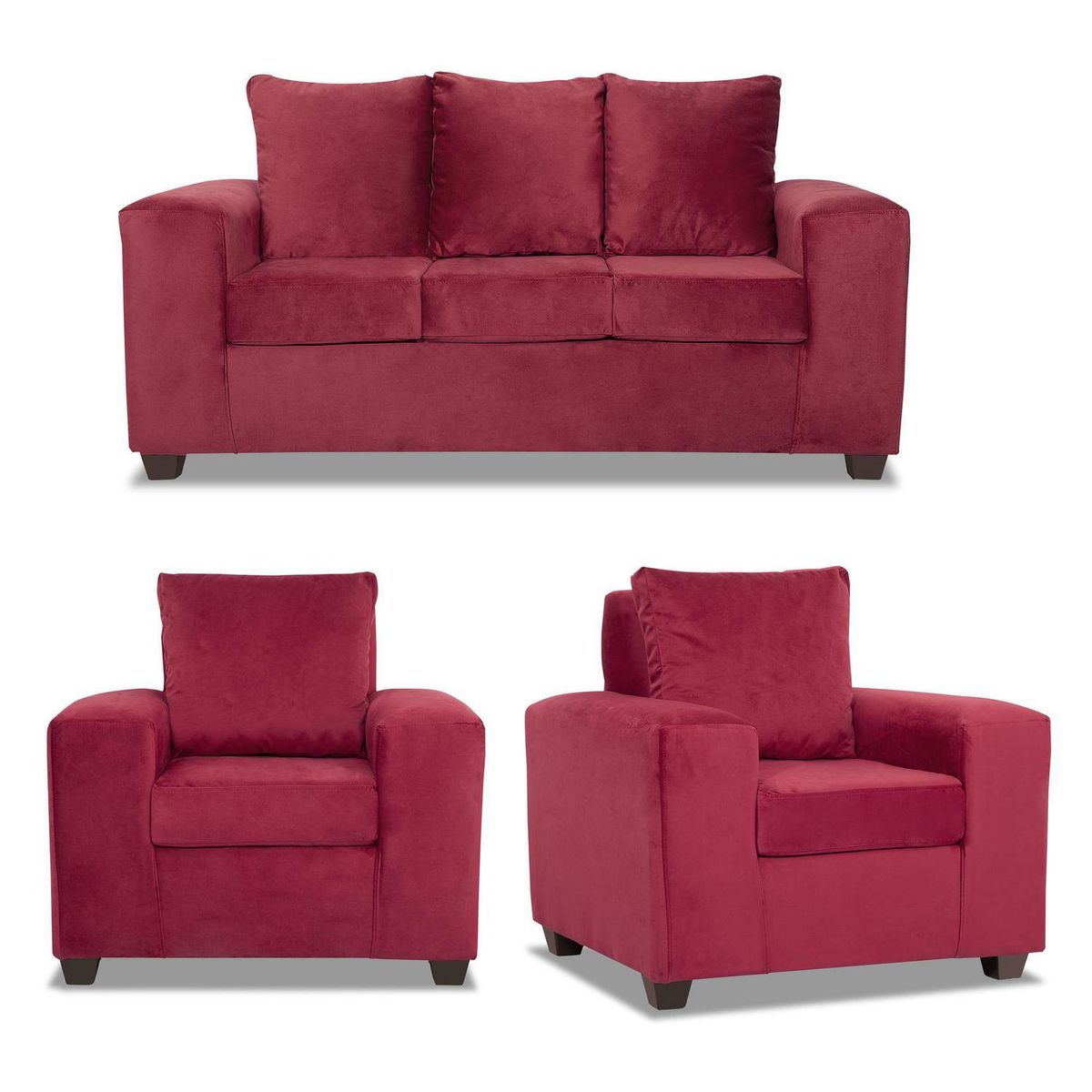 INTERMUEBLES - Living 5 cuerpos Kahlo 167x86x80 cm Rojo