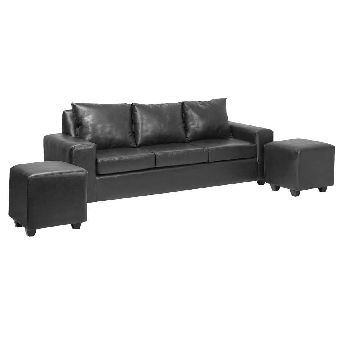 INTERMUEBLES - Living 5 cuerpos Kahlo 225x86x80 cm Negro