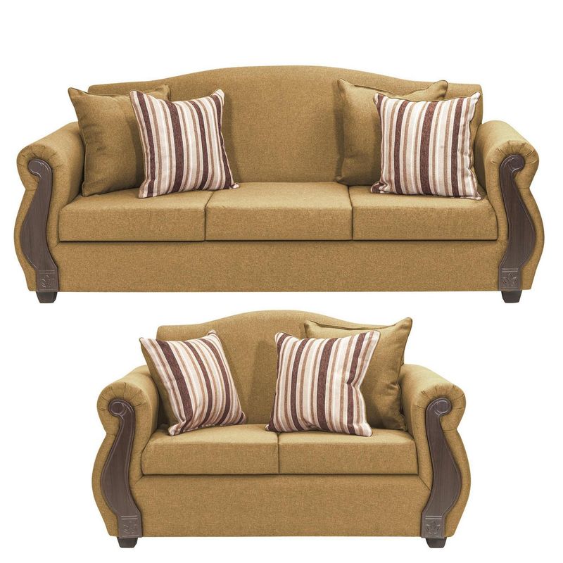 INNOVAMUEBLES - Living 5 cuerpos New Bugambilia 210x93x83 cm Oro