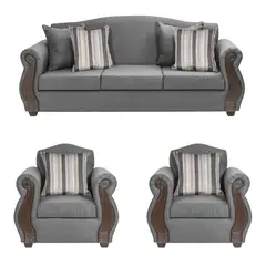 INNOVAMUEBLES - Living 5 cuerpos New Bugambilia 210x93x83 cm Gris Claro