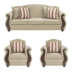INTERMUEBLES - Living 3 cuerpos New Bugambilia 210x93x83 cm Beige