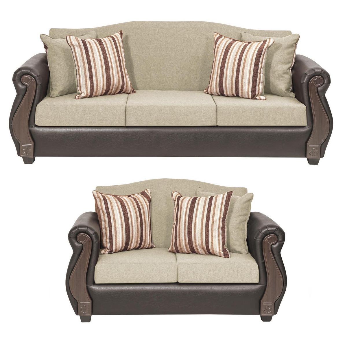 INTERMUEBLES - Living 5 cuerpos New Bugambilia 210x93x83 cm Beige