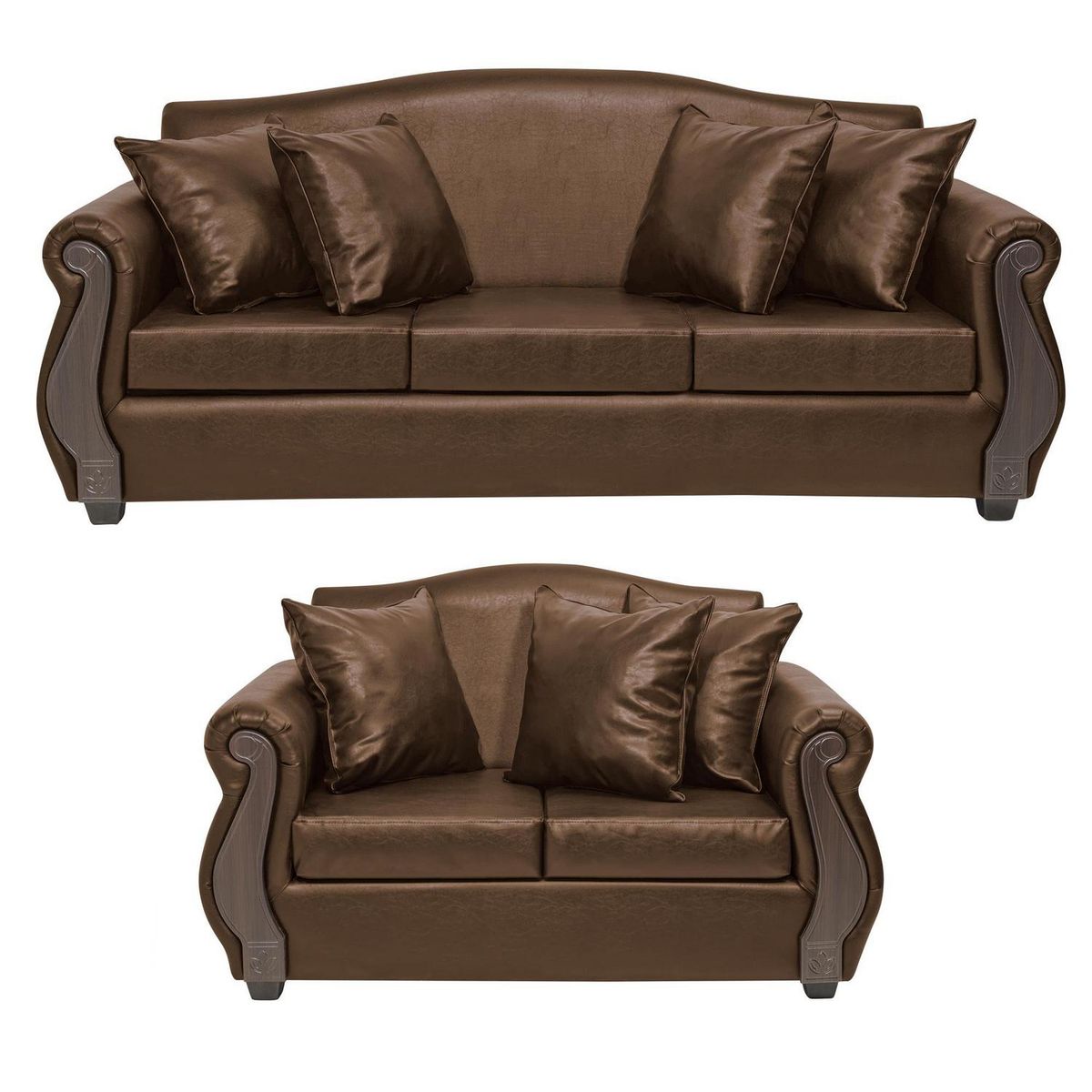 INTERMUEBLES - Living 5 cuerpos New Bugambilia 210x93x83 cm Café