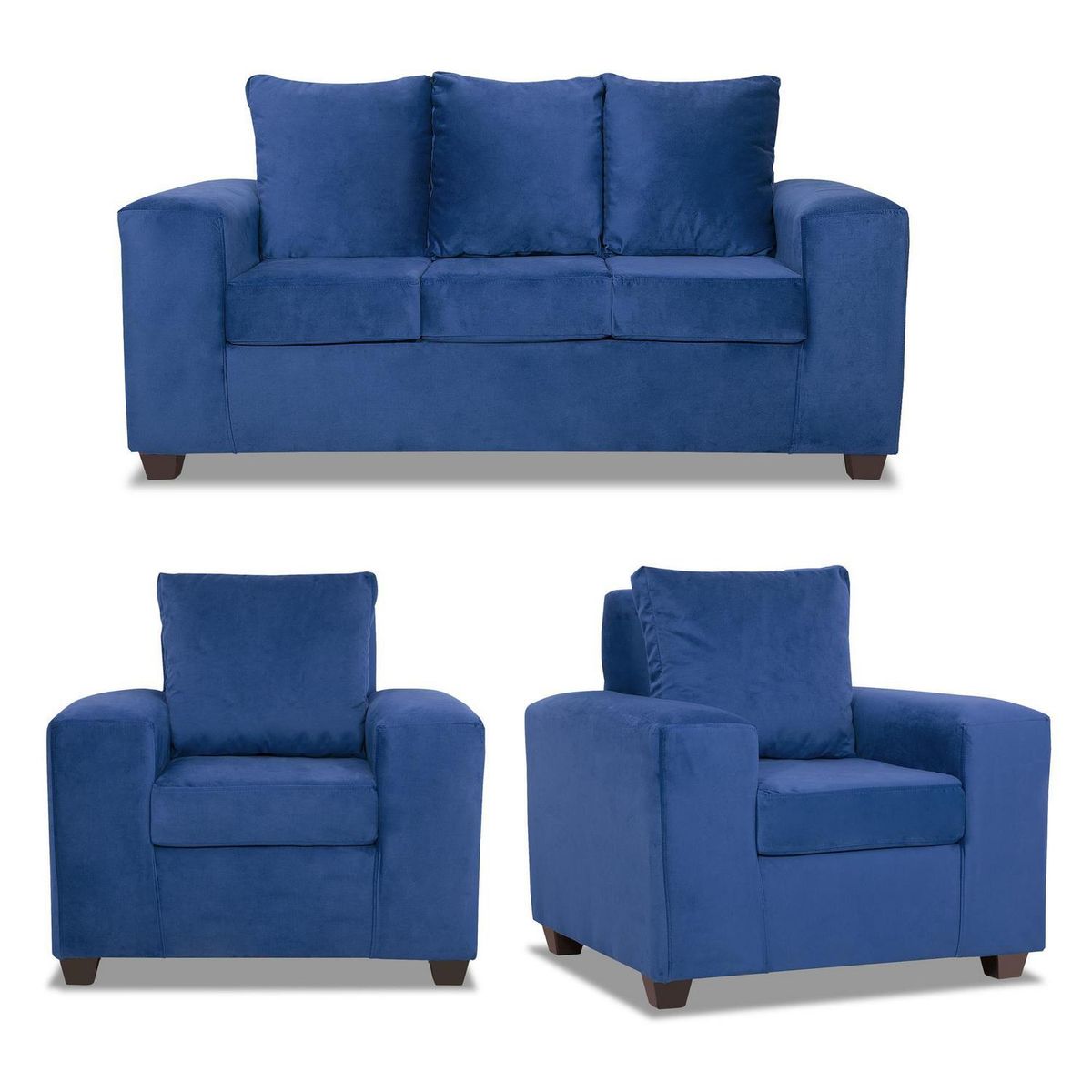 INTERMUEBLES - Living 3 cuerpos Kahlo 167x86x80 cm Azul