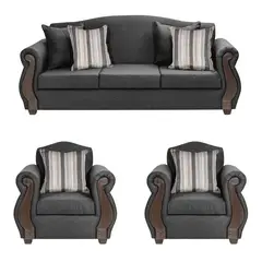 INTERMUEBLES - Living 5 cuerpos New Bugambilia 210x93x83 cm Gris