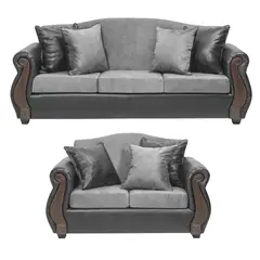 INTERMUEBLES - Living 5 cuerpos New Bugambilia 210x93x83 cm Gris