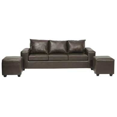 Living Kahlo 3 cuerpos + 2 pouf pu caf