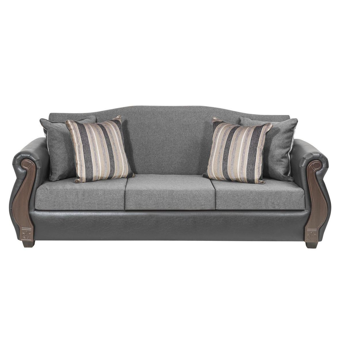 INTERMUEBLES - Living 5 cuerpos New Bugambilia 210x93x83 cm Gris Claro