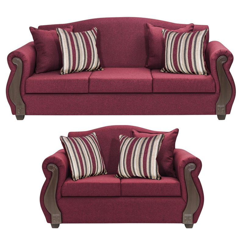 INNOVAMUEBLES - Living 5 cuerpos New Bugambilia 210x93x83 cm Burdeo
