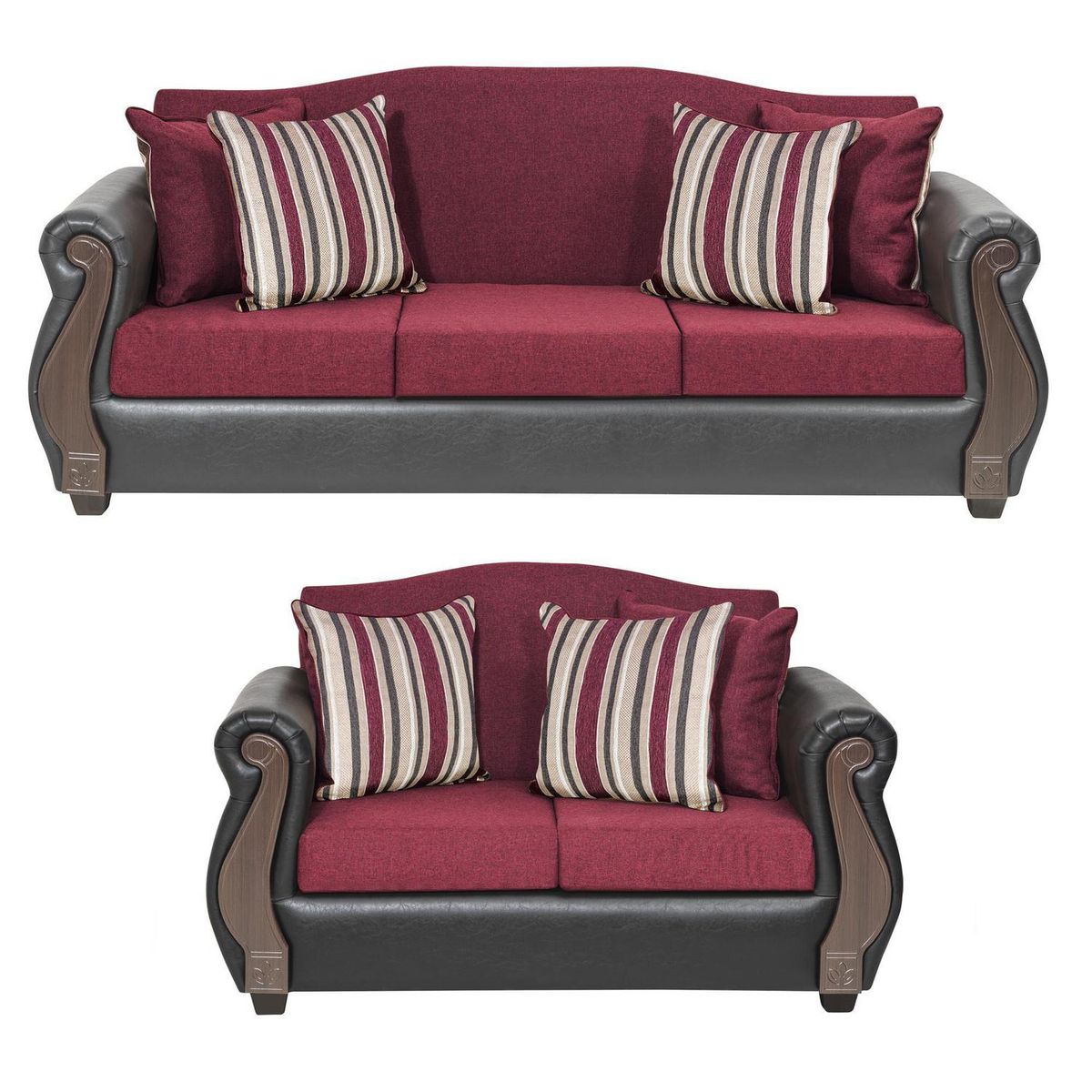 INTERMUEBLES - Living 5 cuerpos New Bugambilia 210x93x83 cm Rojo