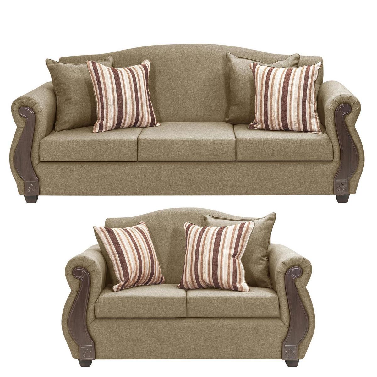 INTERMUEBLES - Living 5 cuerpos New Bugambilia 210x93x83 cm Beige