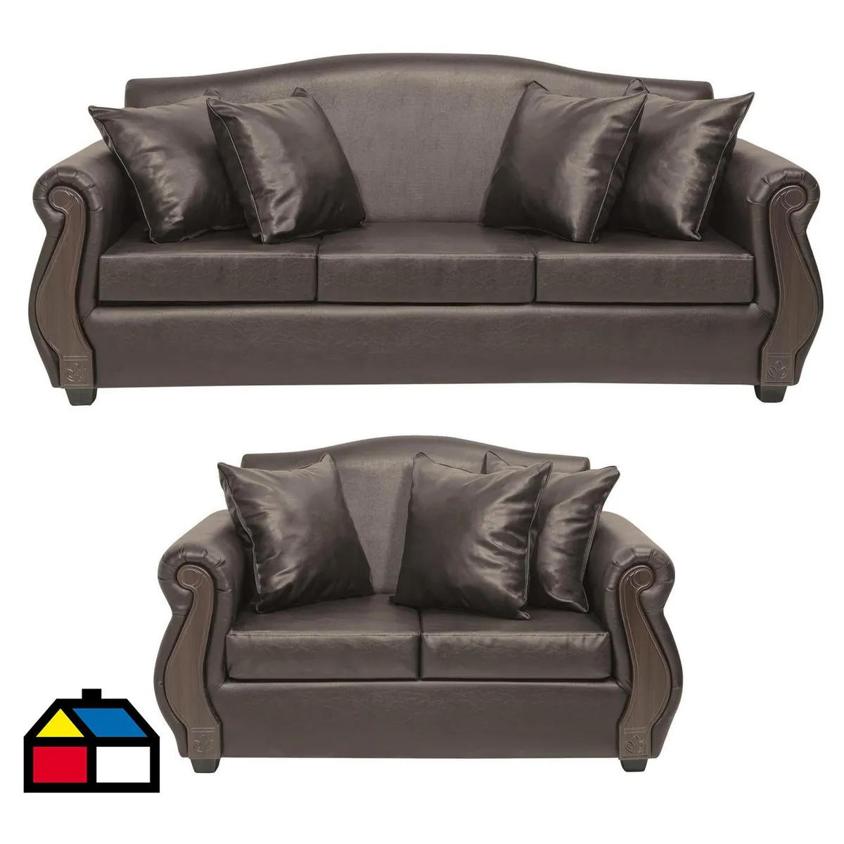 INTERMUEBLES - Living 5 cuerpos New Bugambilia 210x93x83 cm Café Envejecido
