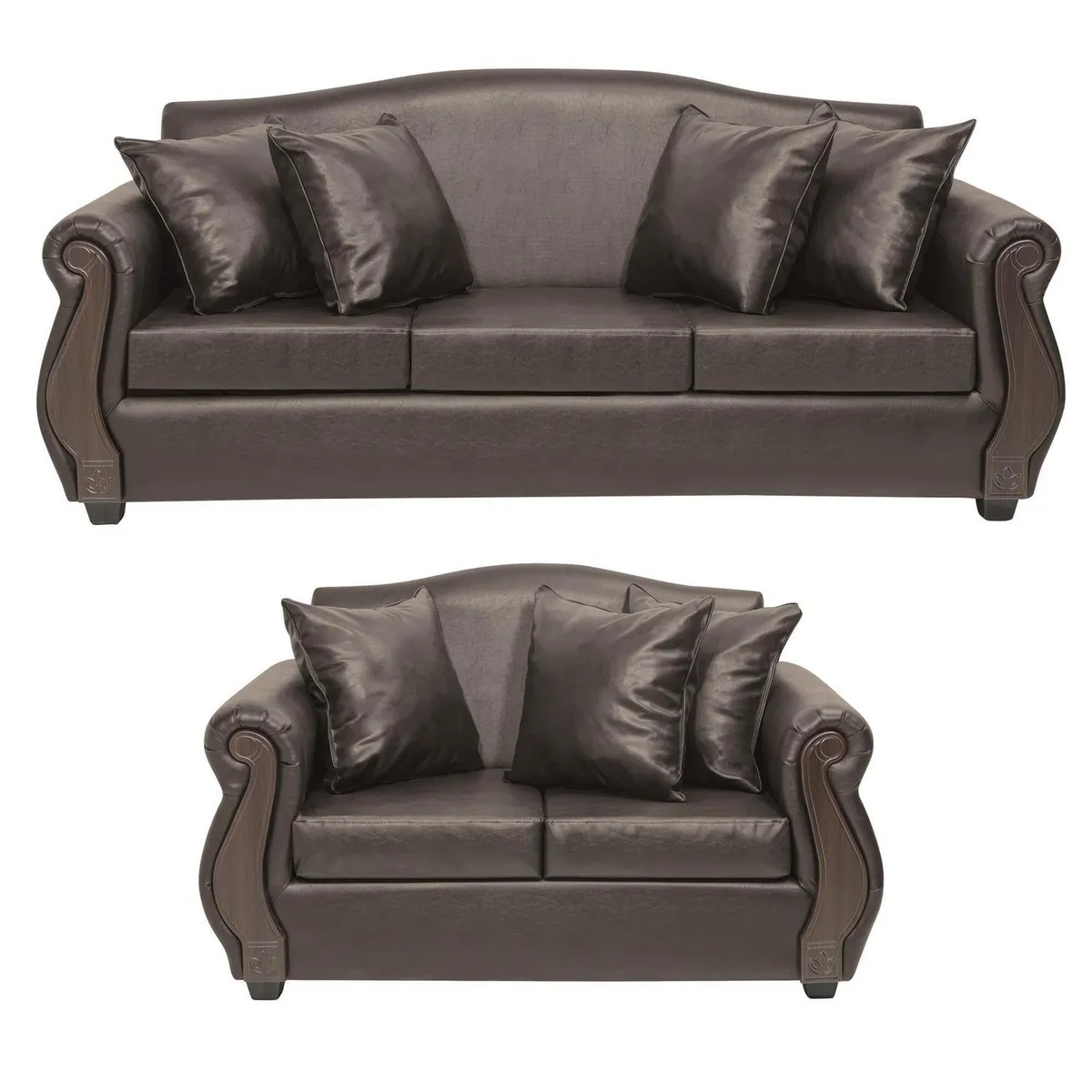 INTERMUEBLES - Living 5 cuerpos New Bugambilia 210x93x83 cm Café Envejecido