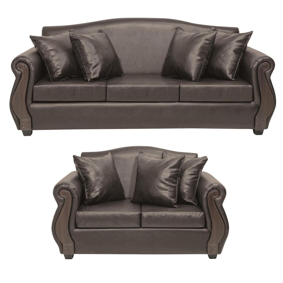 INTERMUEBLES - Living 5 cuerpos New Bugambilia 210x93x83 cm Café