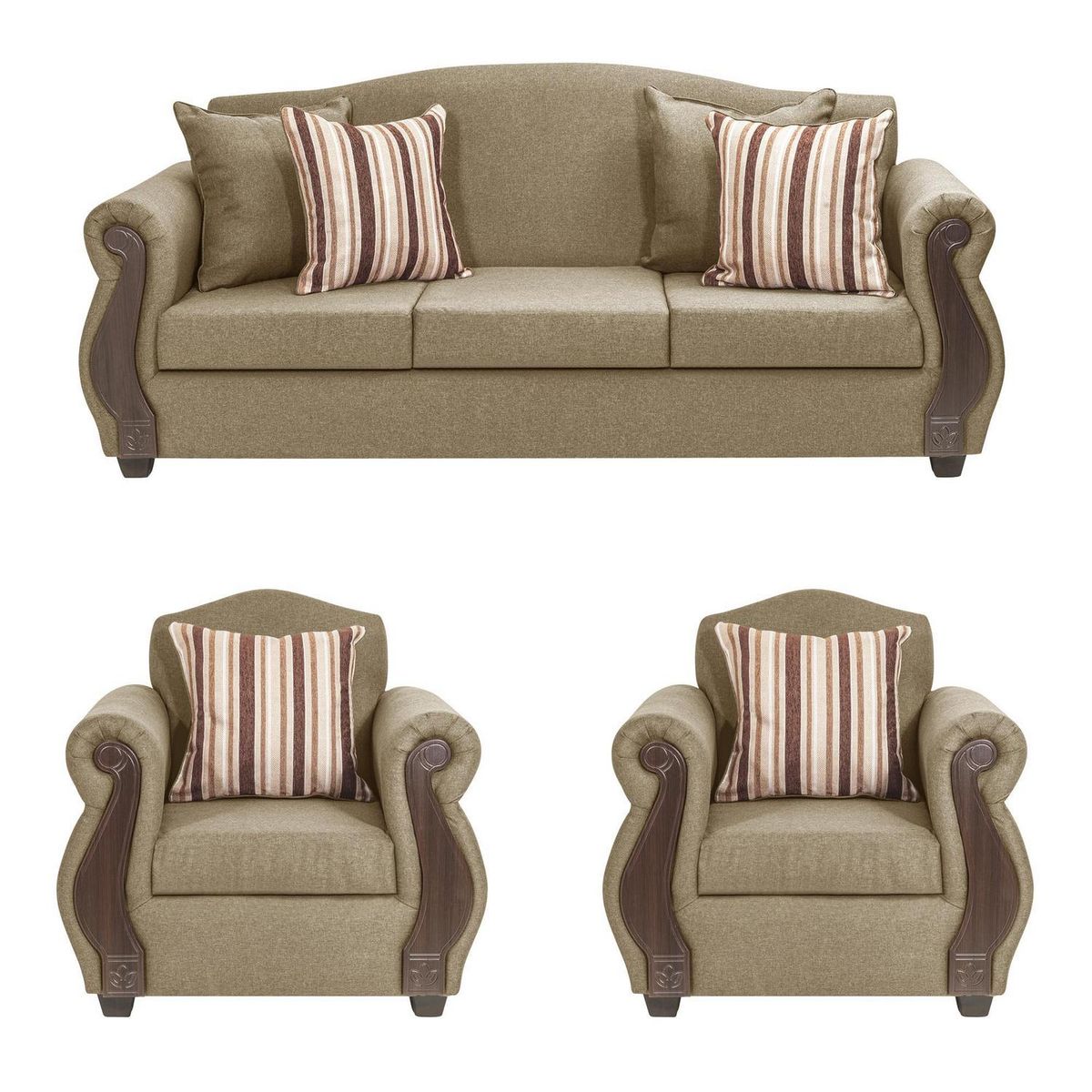 INTERMUEBLES - Living 5 cuerpos New Bugambilia 210x93x83 cm Beige