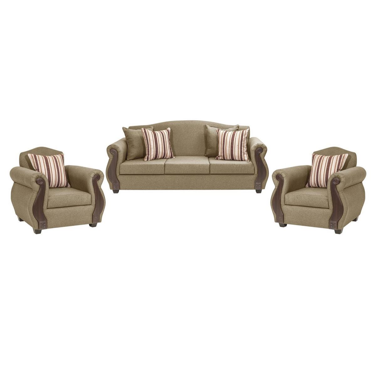 INTERMUEBLES - Living 5 cuerpos New Bugambilia 210x93x83 cm Beige