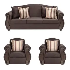 INTERMUEBLES - Living 5 cuerpos New Bugambilia 210x93x83 cm Café