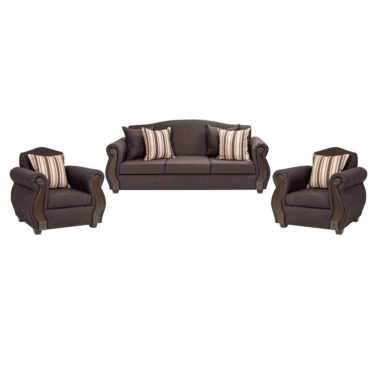 INTERMUEBLES - Living 5 cuerpos New Bugambilia 210x93x83 cm Chocolate