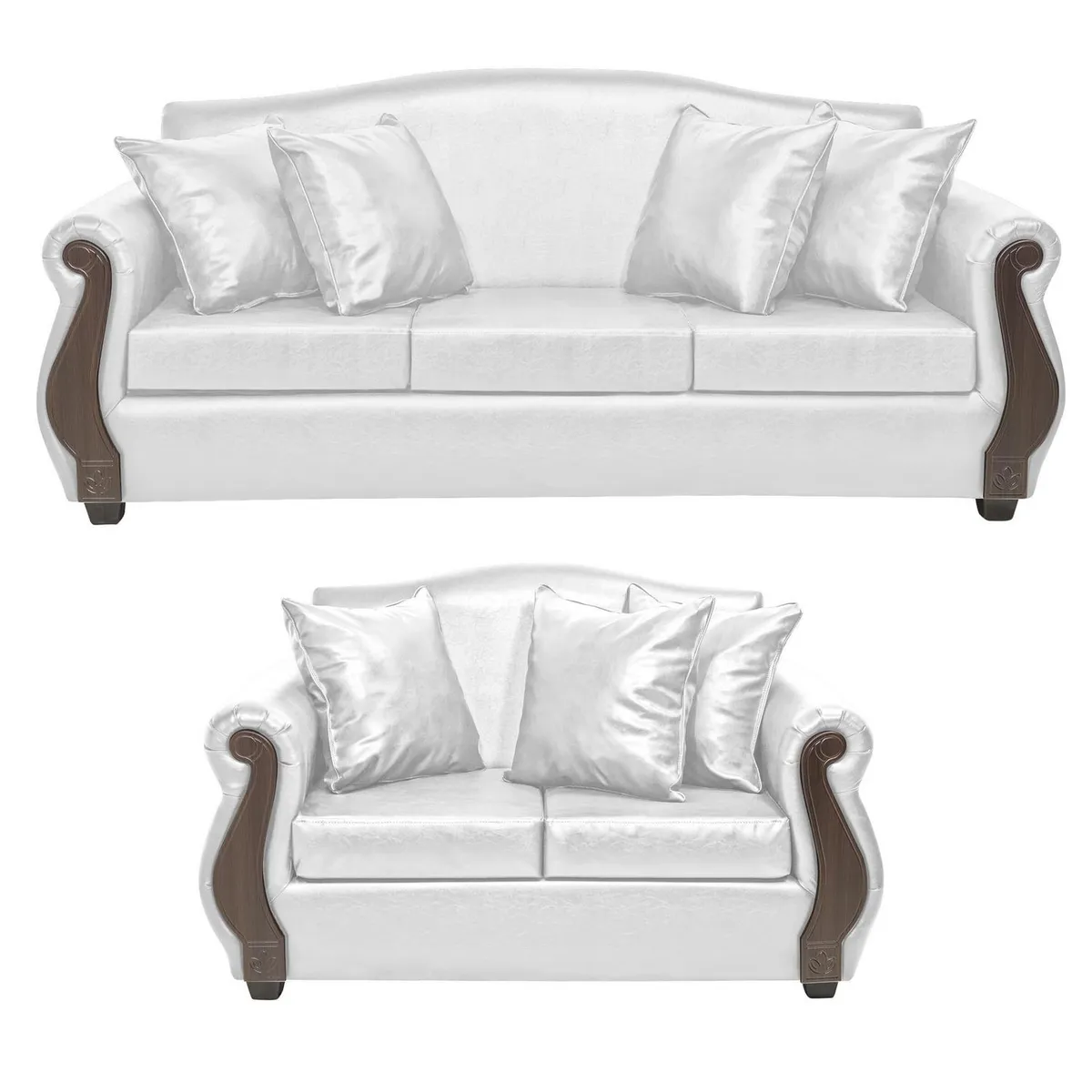 INTERMUEBLES - Living 5 cuerpos New Bugambilia 210x93x83 cm Blanco