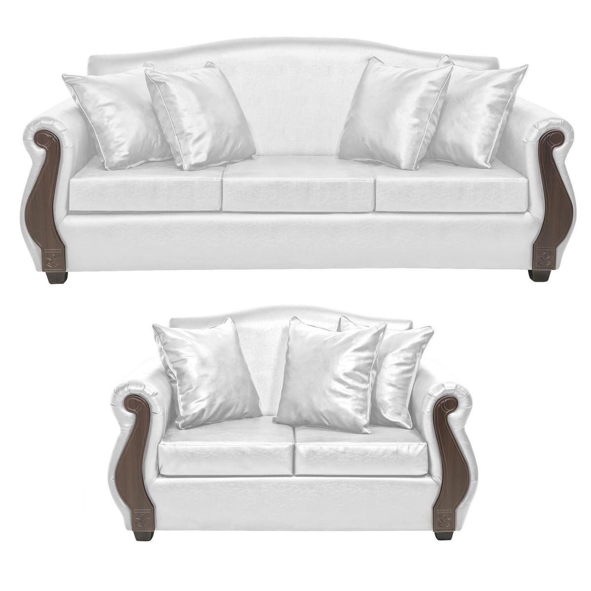 INTERMUEBLES - Living 5 cuerpos New Bugambilia 210x93x83 cm Blanco