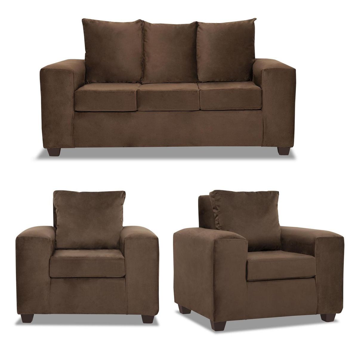 INTERMUEBLES - Living 3 cuerpos Kahlo 167x86x80 cm Chocolate