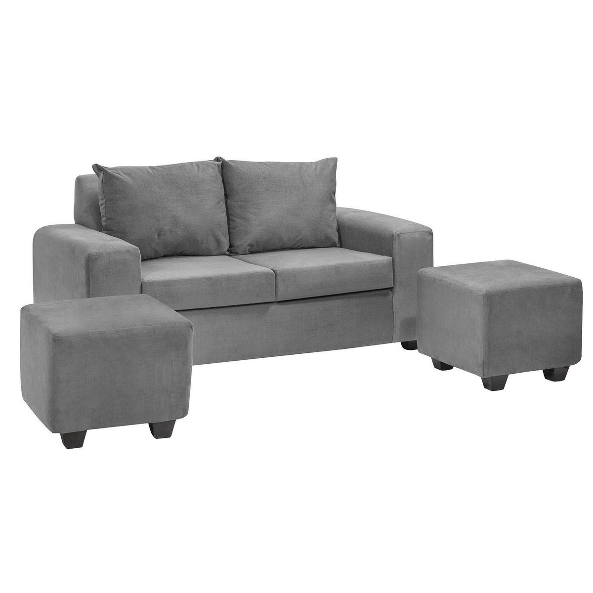 INTERMUEBLES - Living 4 cuerpos Kahlo 167x86x80 cm Gris