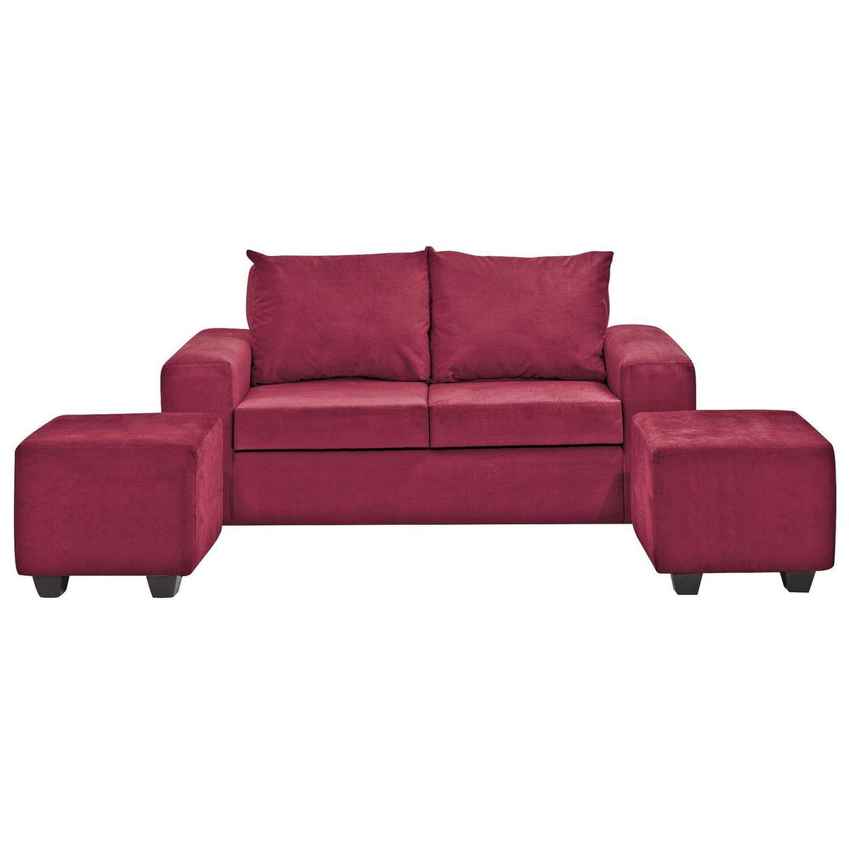 INTERMUEBLES - Living 4 cuerpos Kahlo 167x86x80 cm Burdeo