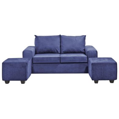 Living Kahlo 2 cuerpos + 2 pouf felpa azul