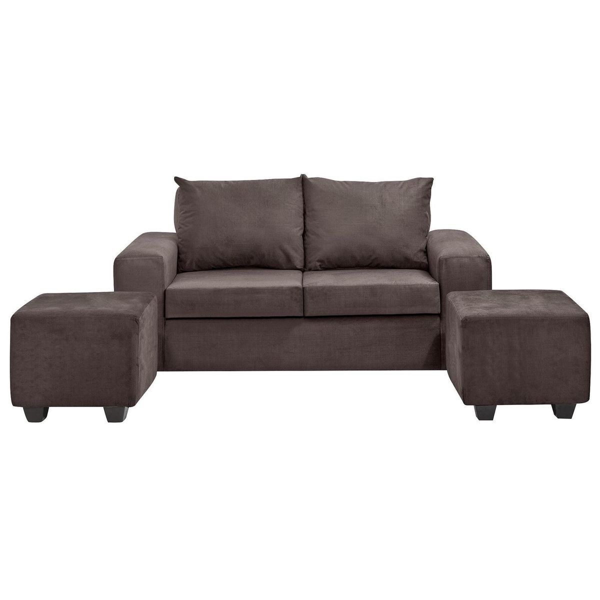 INTERMUEBLES - Living 4 cuerpos Kahlo 167x86x80 cm Chocolate