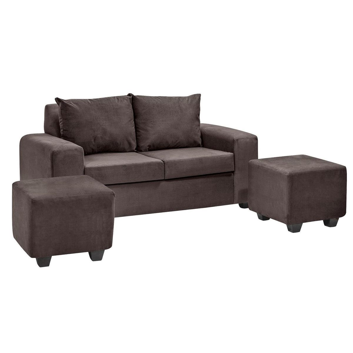 INTERMUEBLES - Living 4 cuerpos Kahlo 167x86x80 cm Chocolate