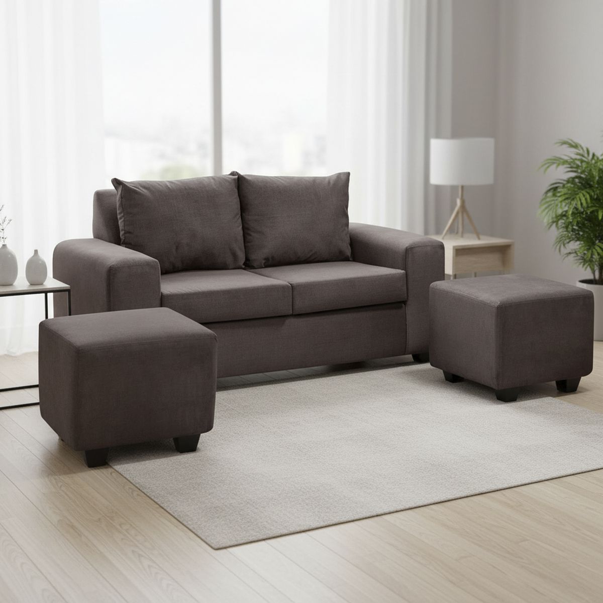 INTERMUEBLES - Living 4 cuerpos Kahlo 167x86x80 cm Café