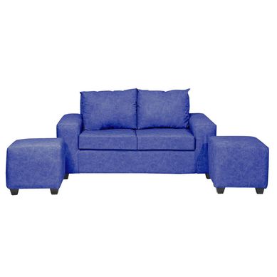 Living Kahlo 2 cuerpos + 2 pouf pu azul