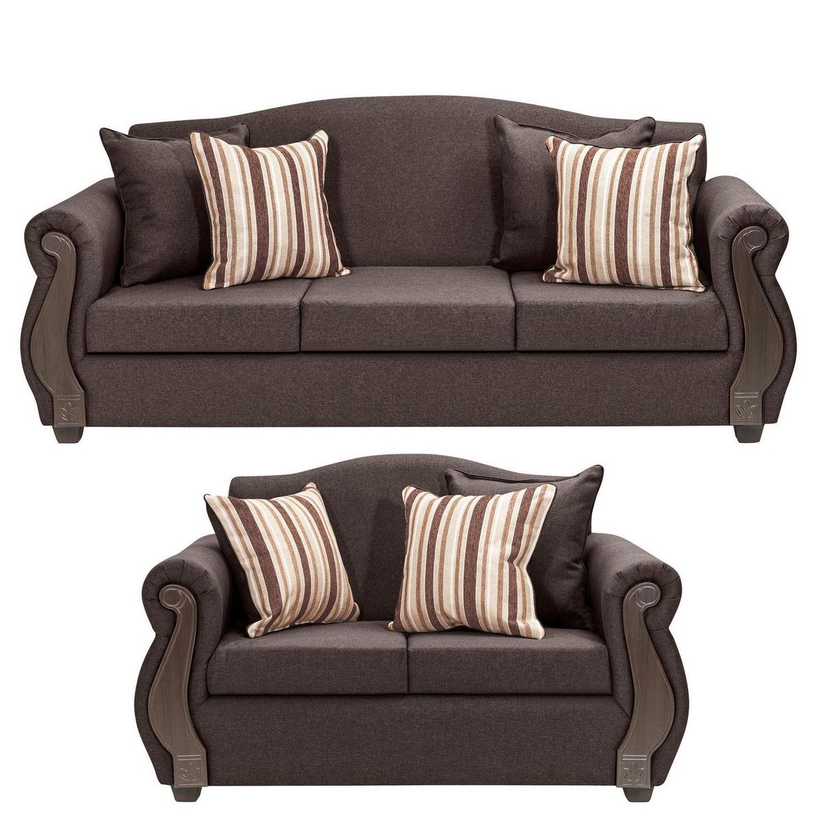 INTERMUEBLES - Living 5 cuerpos New Bugambilia 210x93x83 cm Café