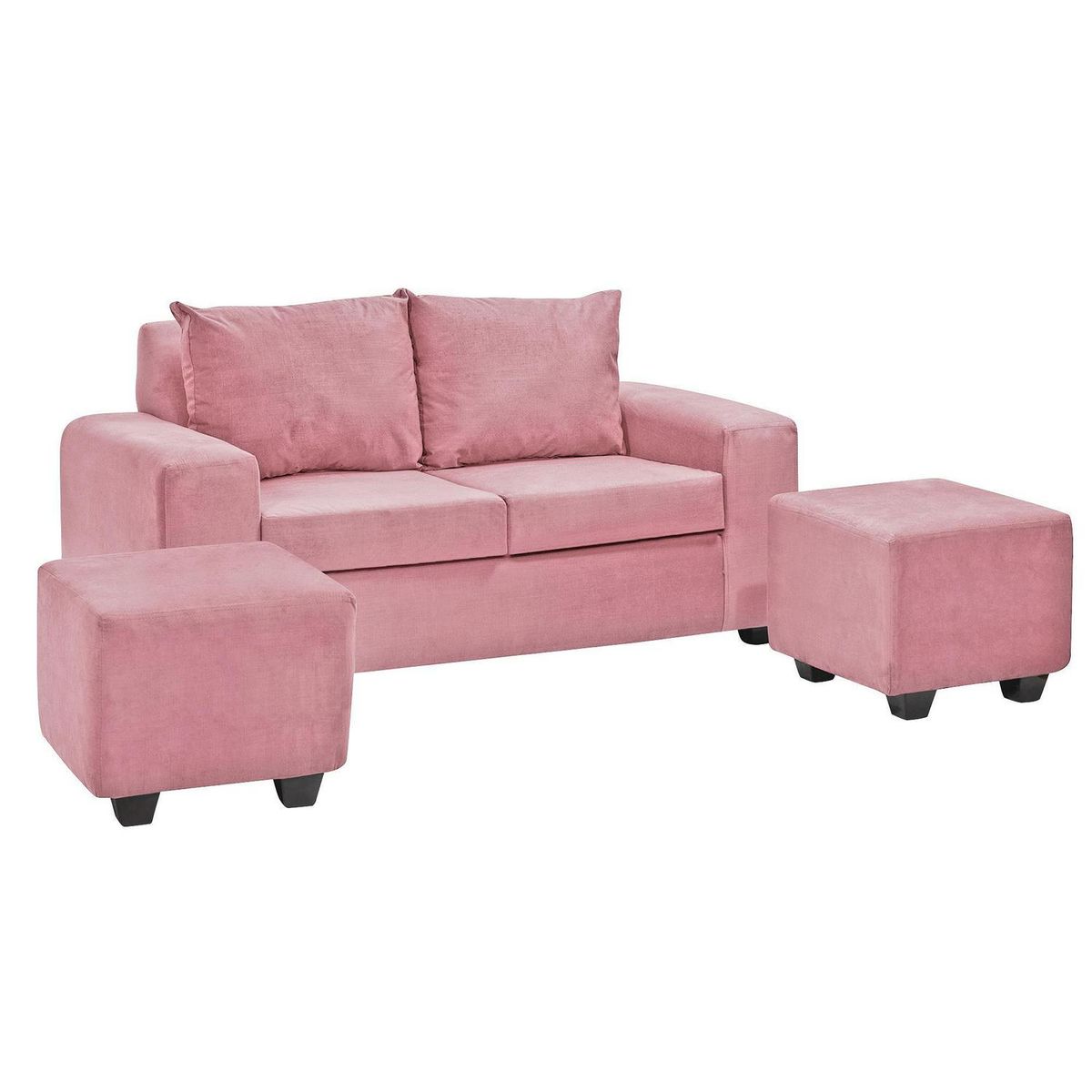 INTERMUEBLES - Living 4 cuerpos Kahlo 167x86x80 cm Rosado