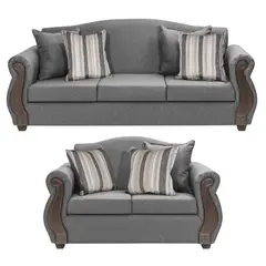 INNOVAMUEBLES - Living 3 cuerpos New Bugambilia 210x93x83 cm Gris Claro