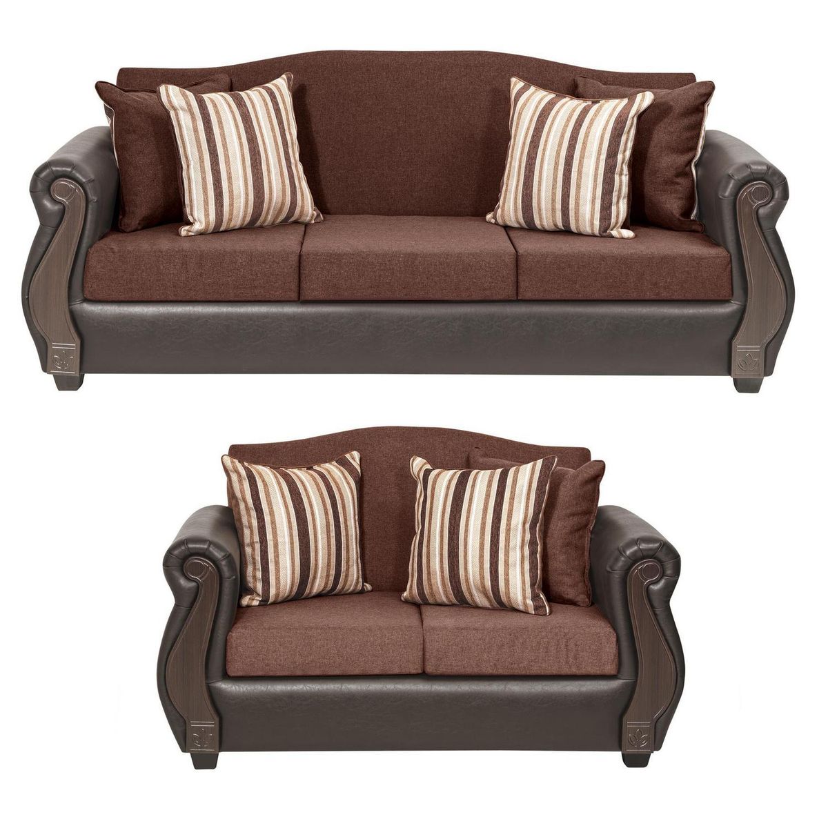 INTERMUEBLES - Living 5 cuerpos New Bugambilia 210x93x83 cm Chocolate