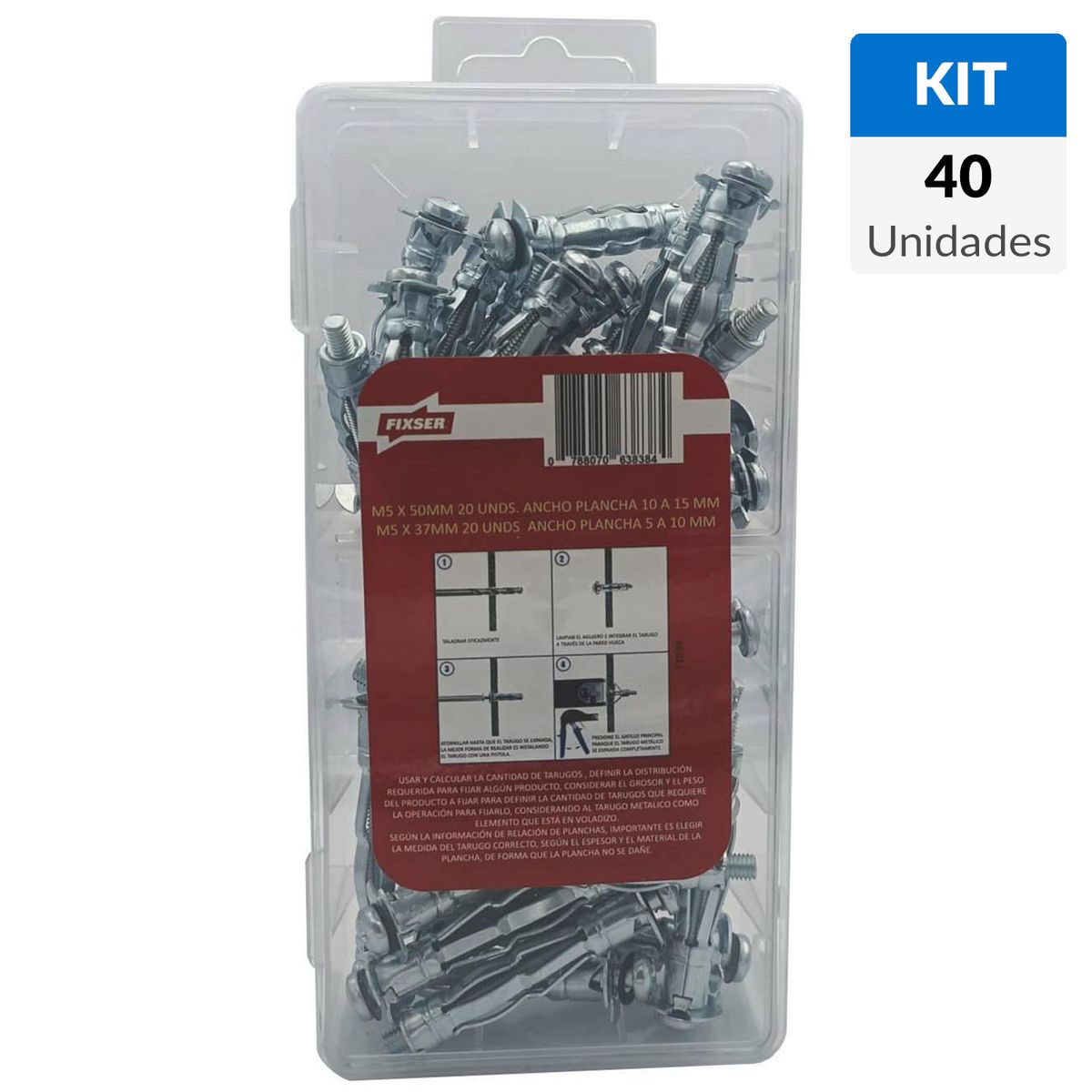 FIXSER - Tarugos metálicos m5 y m4 40 unidades