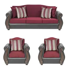 INTERMUEBLES - Living 5 cuerpos New Bugambilia 210x93x83 cm Rojo