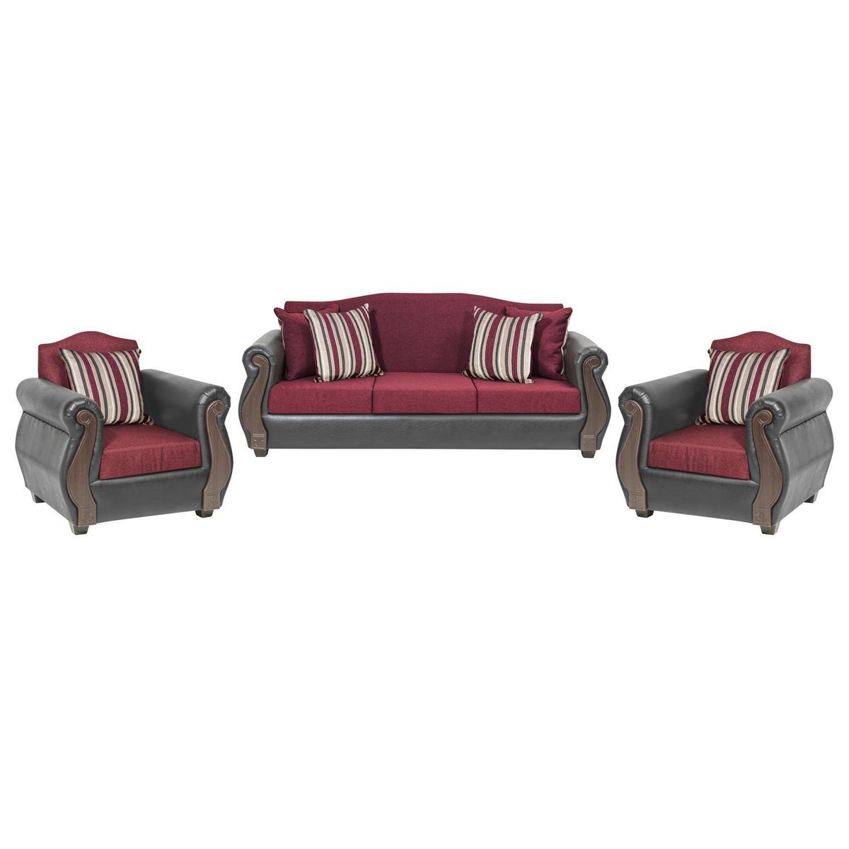 INTERMUEBLES - Living 5 cuerpos New Bugambilia 210x93x83 cm Burdeo