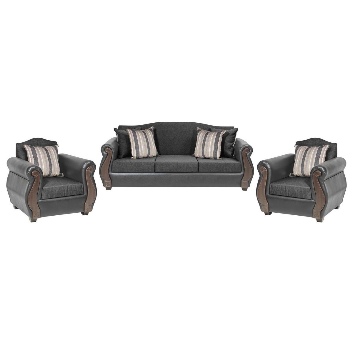 INTERMUEBLES - Living 5 cuerpos New Bugambilia 210x93x83 cm Gris